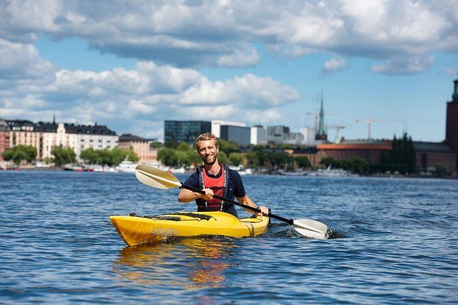 Self-Guided Kayak Adventure In Central Stockholm (Two-man kayak) - City Hall from the sea side: why Stop 1 is a winner