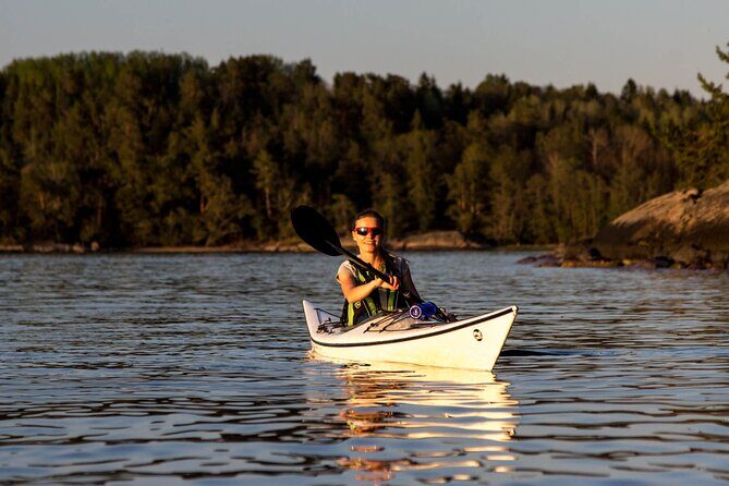 Stockholm Archipelago Sunset Kayaking and Fika tour - The kayak setup, fika break, and what you actually get in those 3 hours